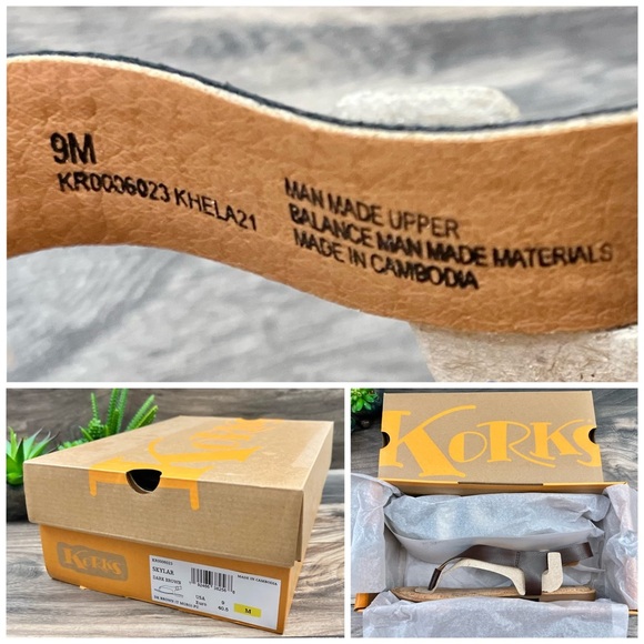 NIB Korks by Kork Ease Skylar Flat Toe Post Thong Sandal Dark Brown PU - Picture 12 of 12